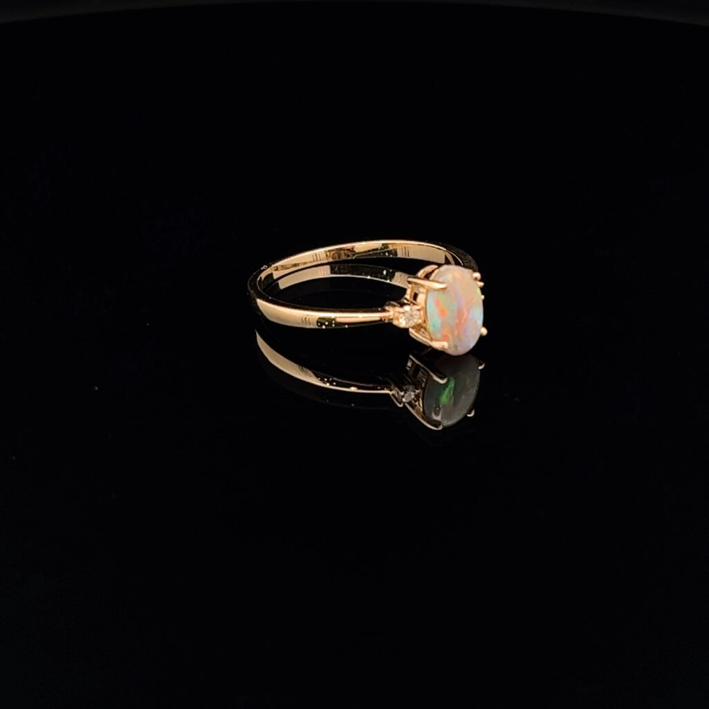 9K Yellow Gold Solid Crystal Opal Pendant 826285