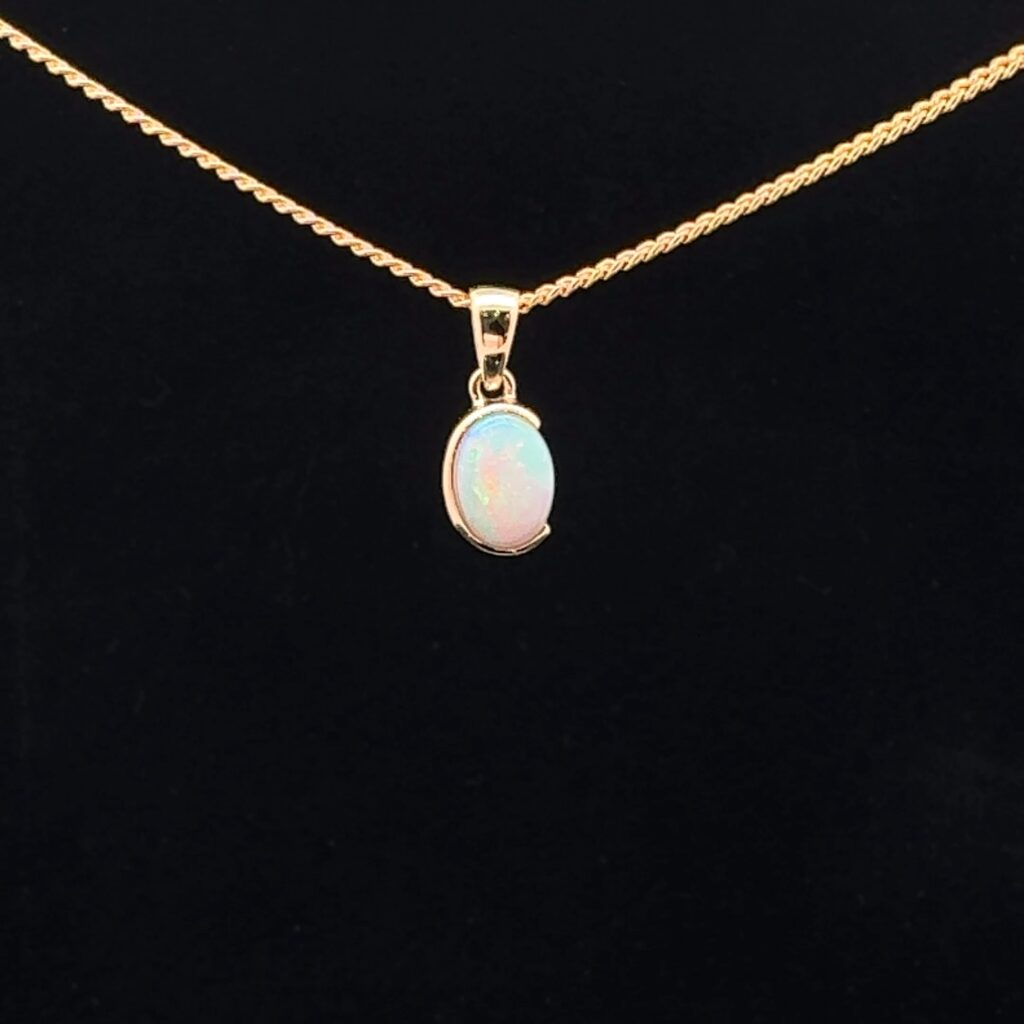 14K Yellow Gold Crystal Opal Pendant 52103