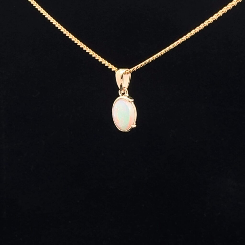 14K Yellow Gold Crystal Opal Pendant 52103