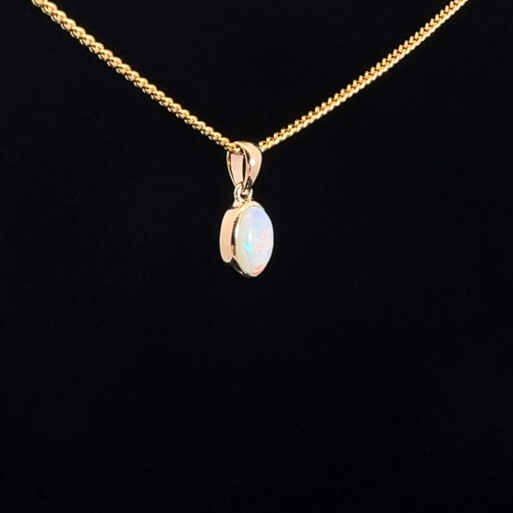 14K Yellow Gold Crystal Opal Pendant 52103