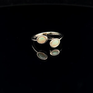 Sterling Silver Solid Light Opal Ring 68471