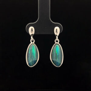 Sterling Silver Triplet Opal Drop Earrings 68768