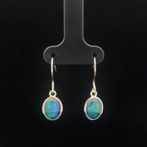 Sterling Silver Triplet Opal Drop Earrings 68860