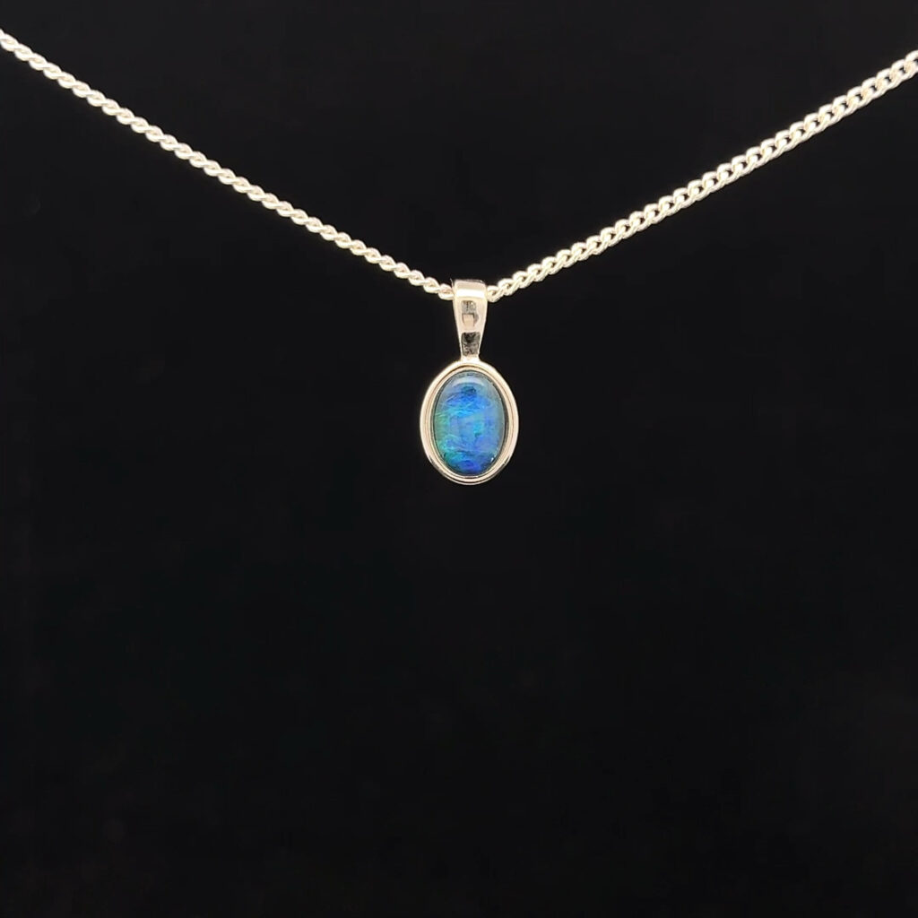 Sterling Silver Triplet Opal Pendant 68921