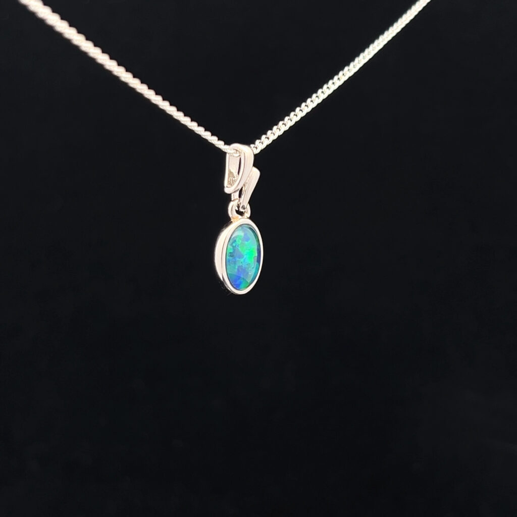 Sterling Silver Triplet Opal Pendant 68942