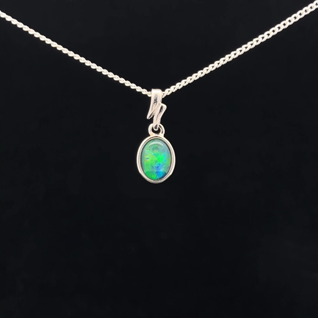 Sterling Silver Triplet Opal Pendant 68942