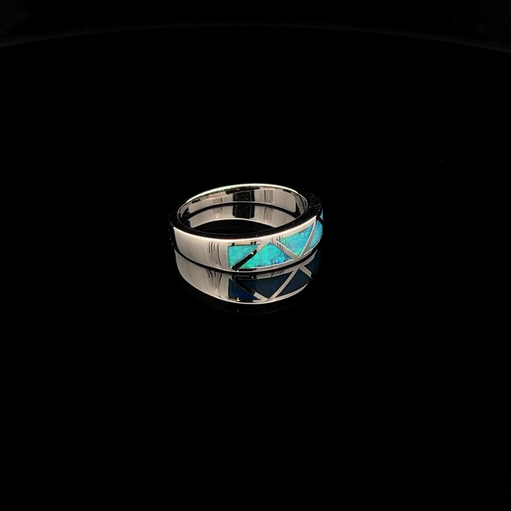 Sterling Silver Inlay Opal Ring 69713