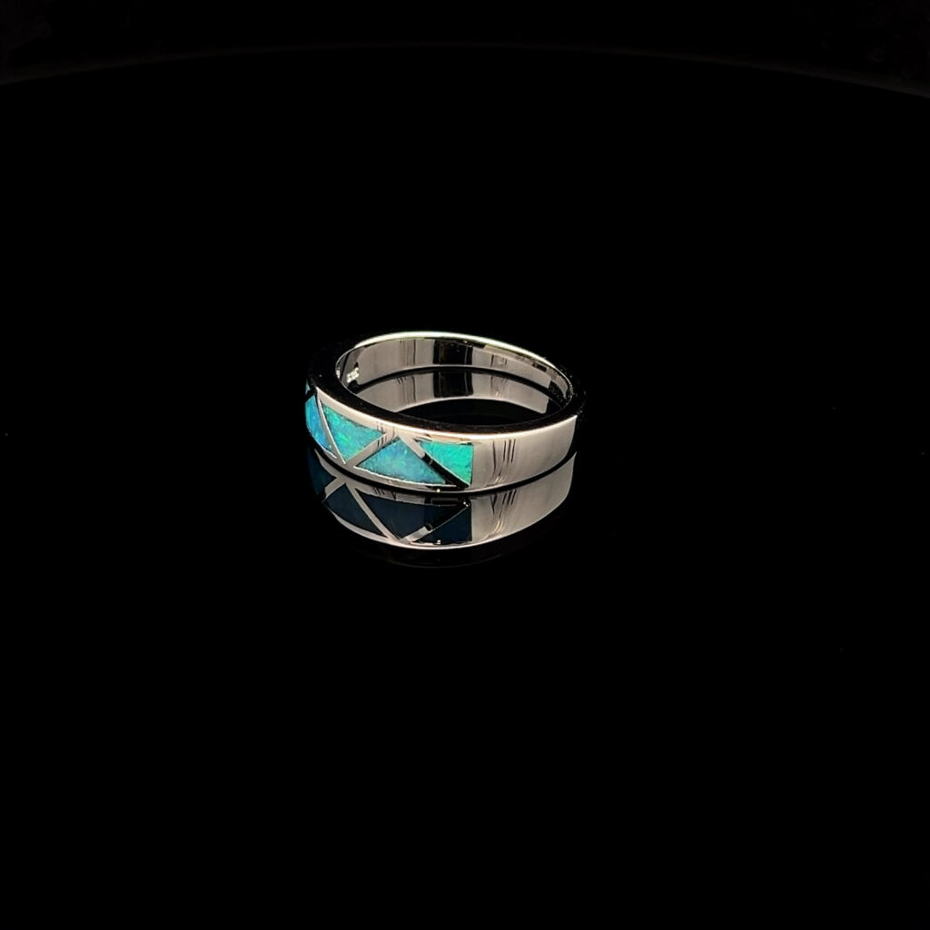 Sterling Silver Inlay Opal Ring 69713