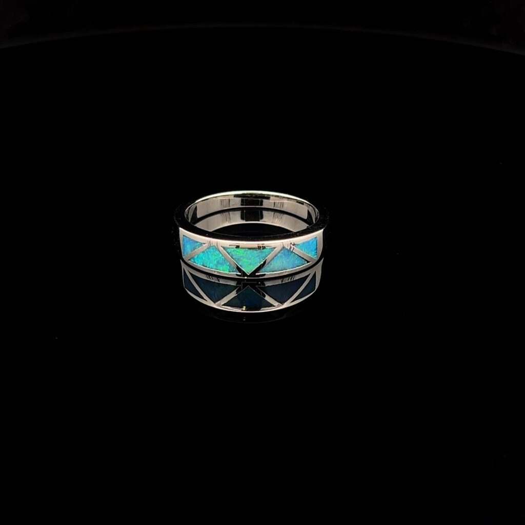 Sterling Silver Inlay Opal Ring 69713