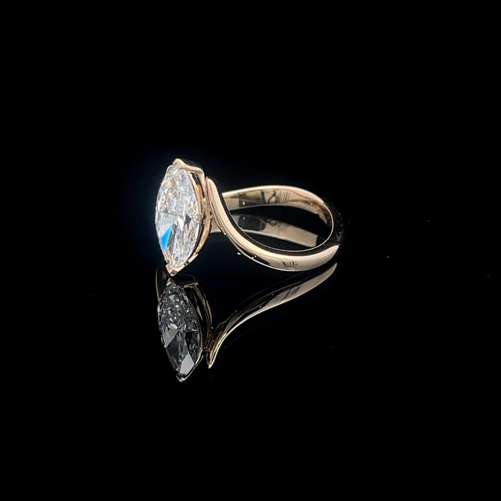 14K Yellow Gold Marquise Diamond Engagement Ring 826473