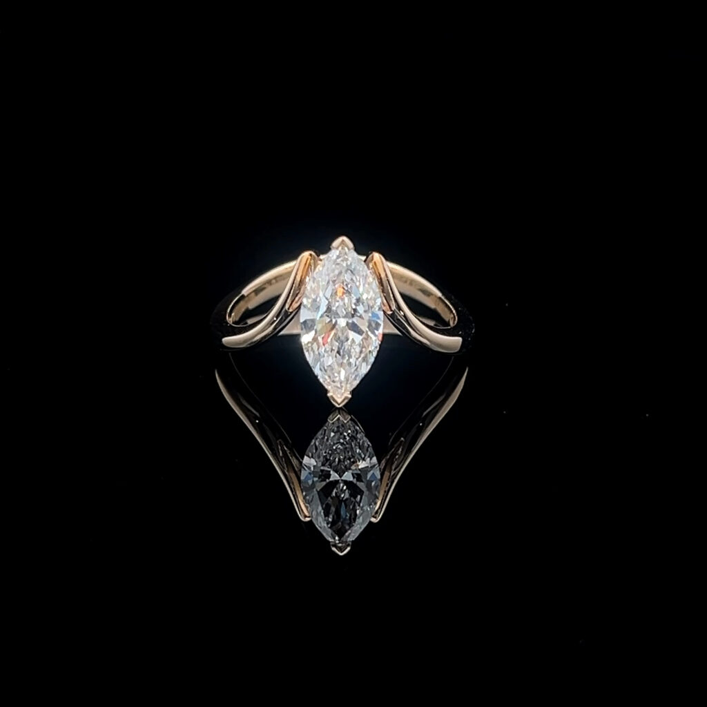 14K Yellow Gold Marquise Diamond Engagement Ring 826473