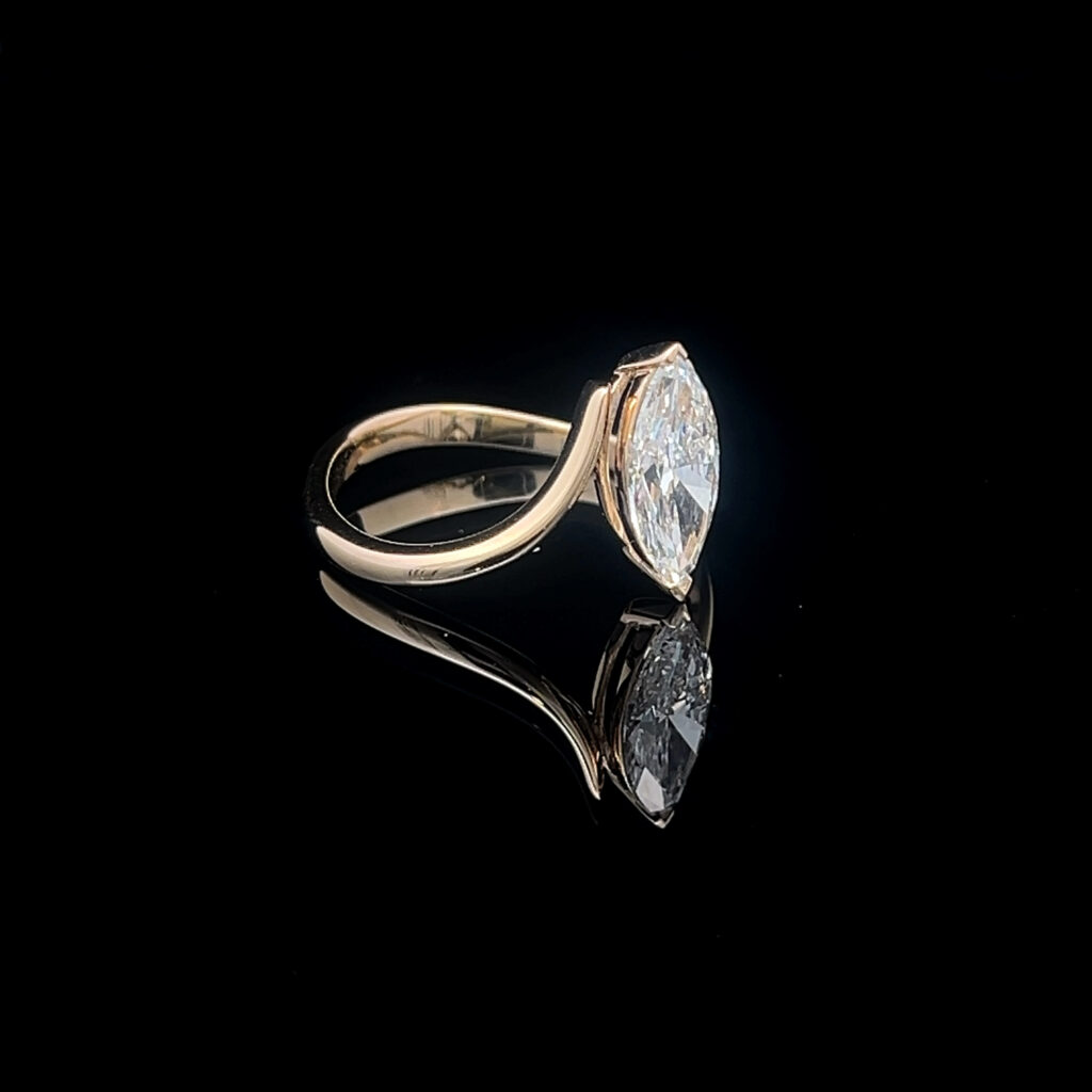 14K Yellow Gold Marquise Diamond Engagement Ring 826473