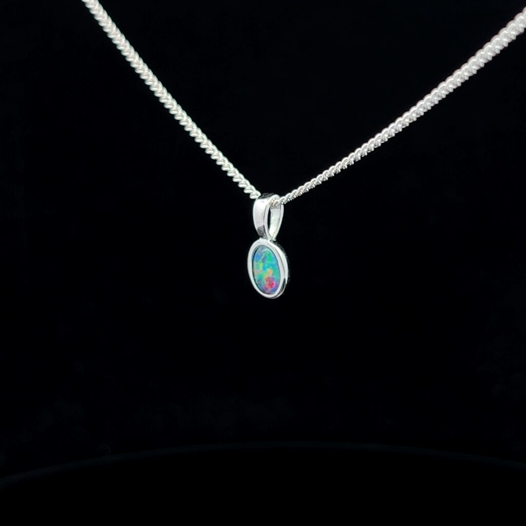 Sterling Silver Triplet Opal Pendant 101203