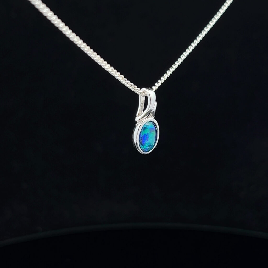 Sterling Silver Triplet Opal Pendant 101207