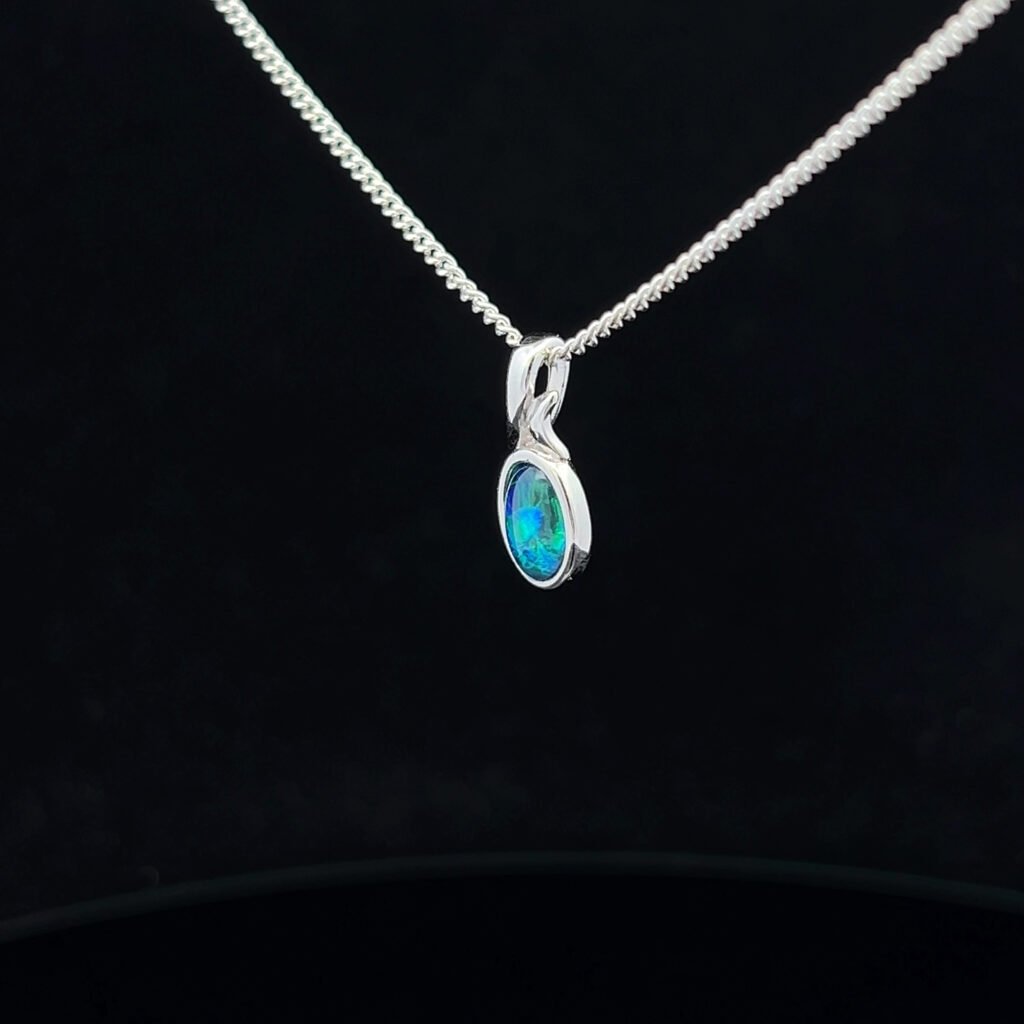 Sterling Silver Triplet Opal Pendant 101207