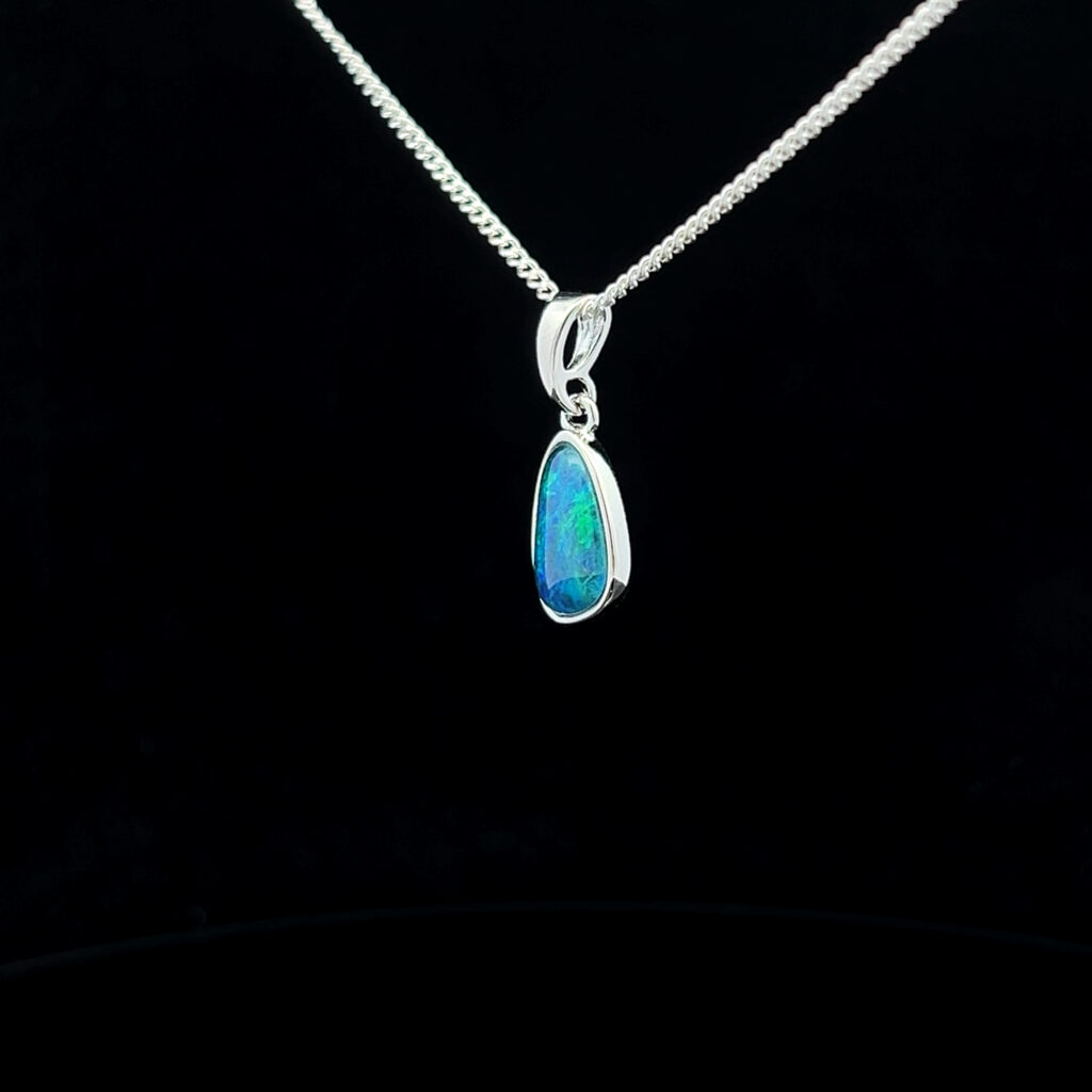 Sterling Silver Freeform Triplet Opal Pendant 101307