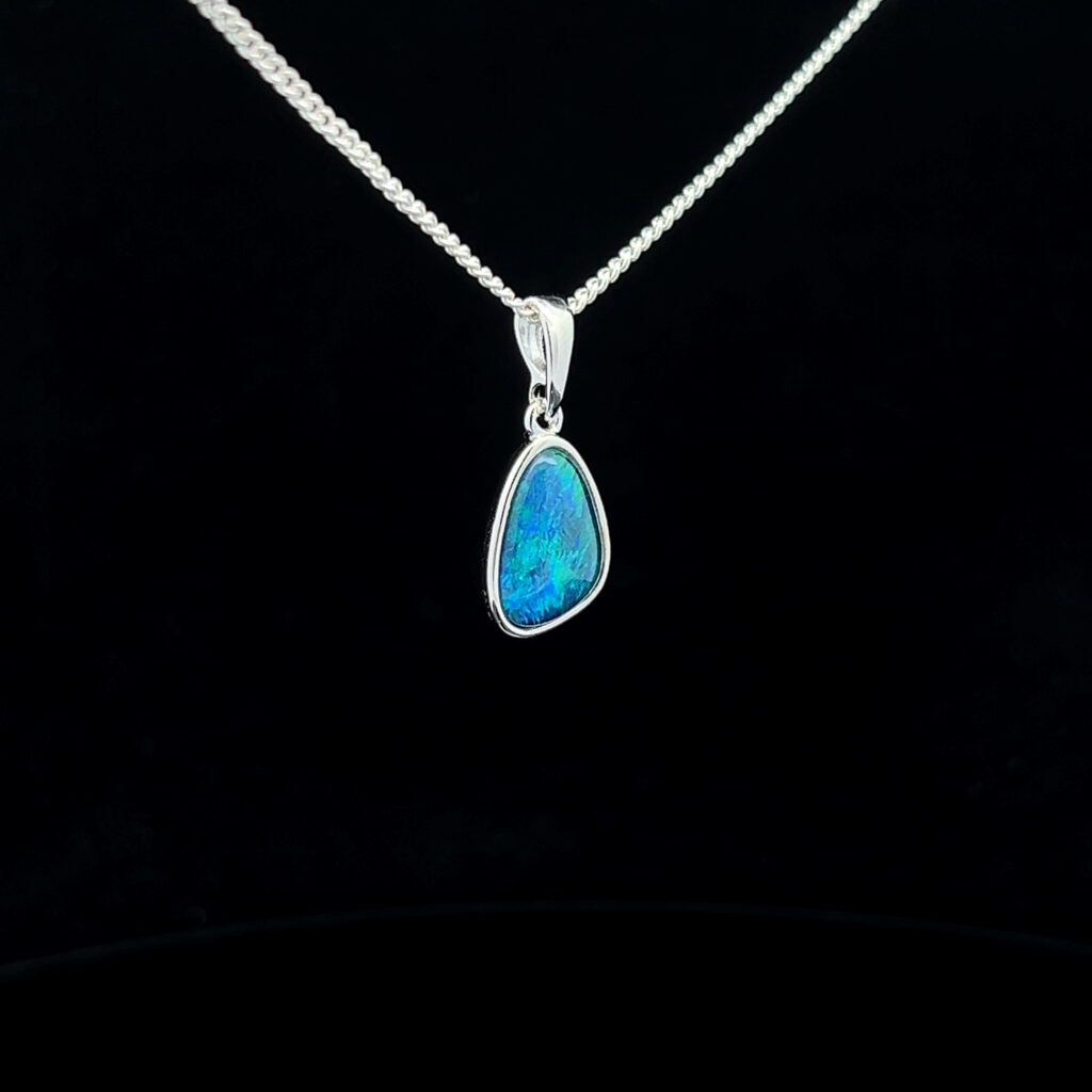 Sterling Silver Freeform Triplet Opal Pendant 101307