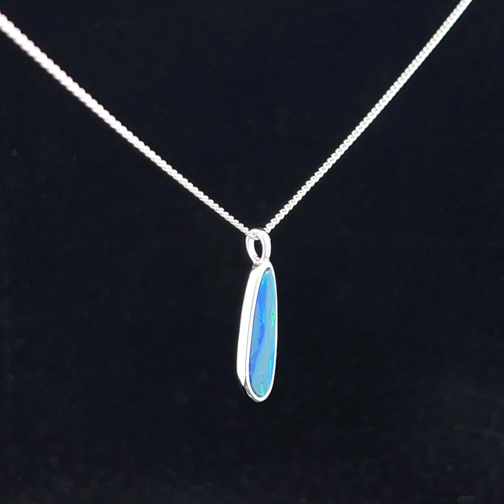 Sterling Silver Doublet Opal Pendant 111412
