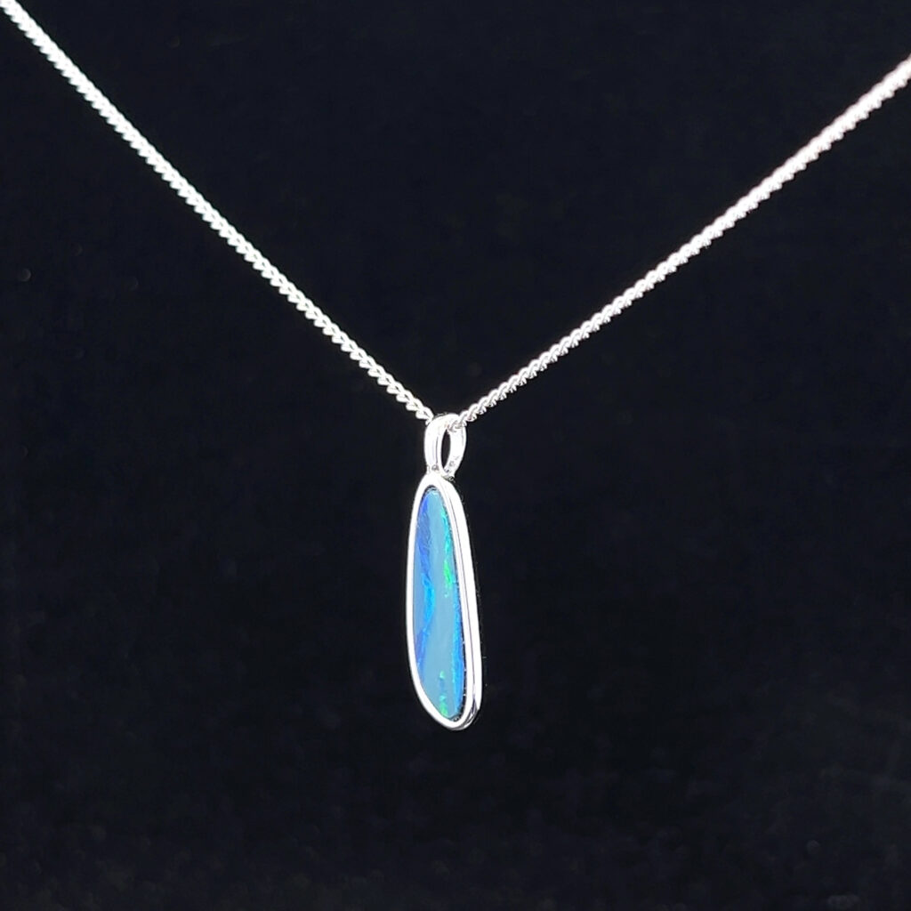 Sterling Silver Doublet Opal Pendant 111412