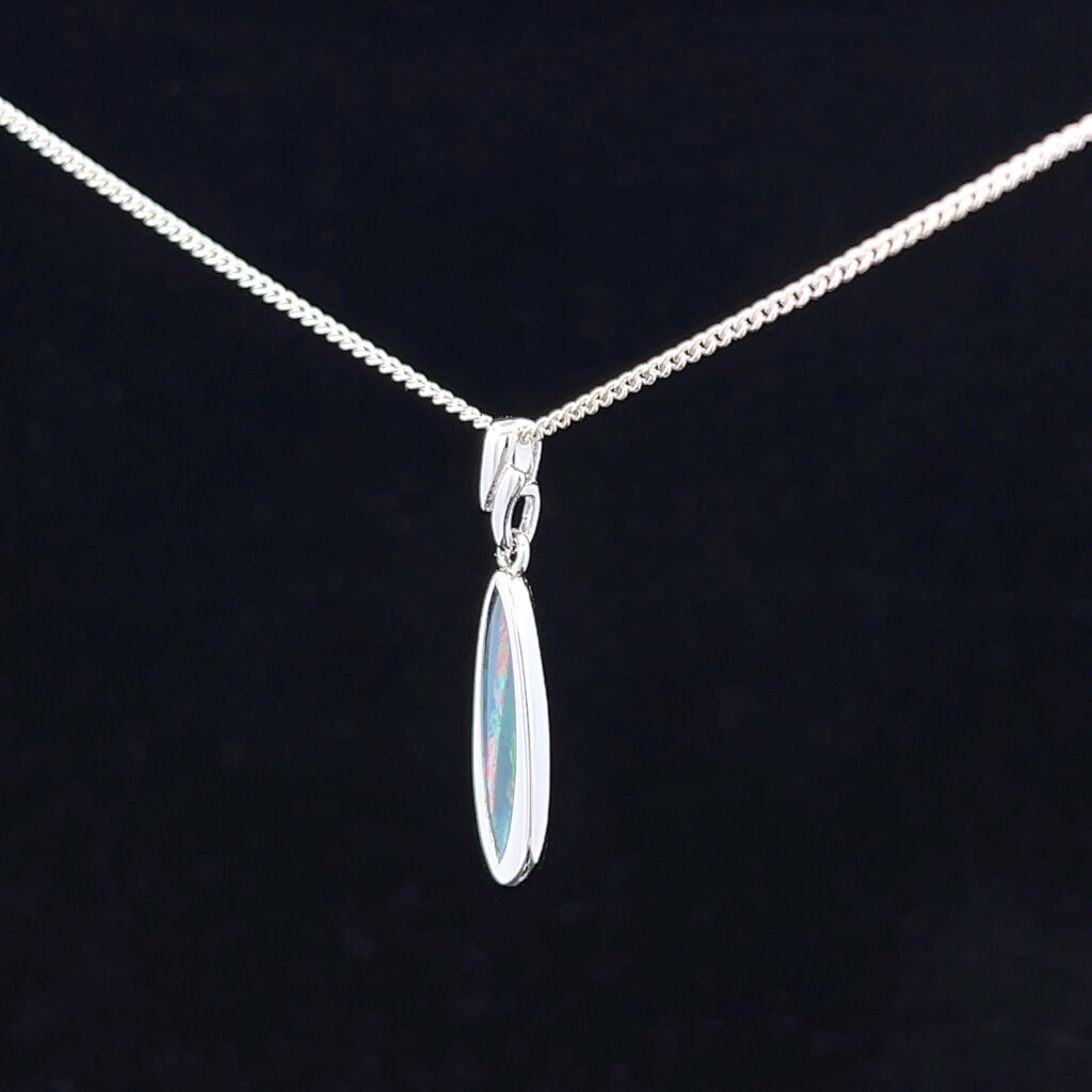 Sterling Silver Doublet Opal Pendant 111502
