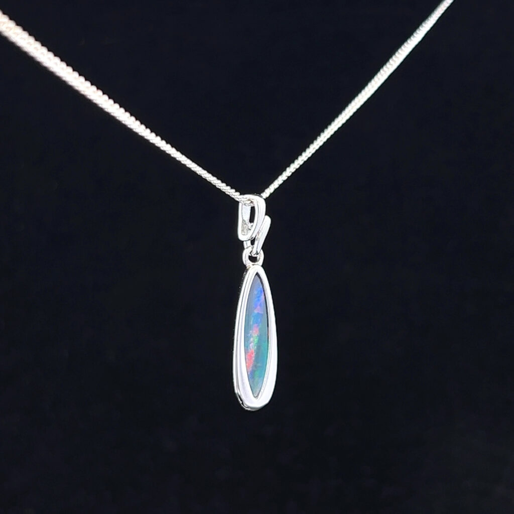 Sterling Silver Doublet Opal Pendant 111502
