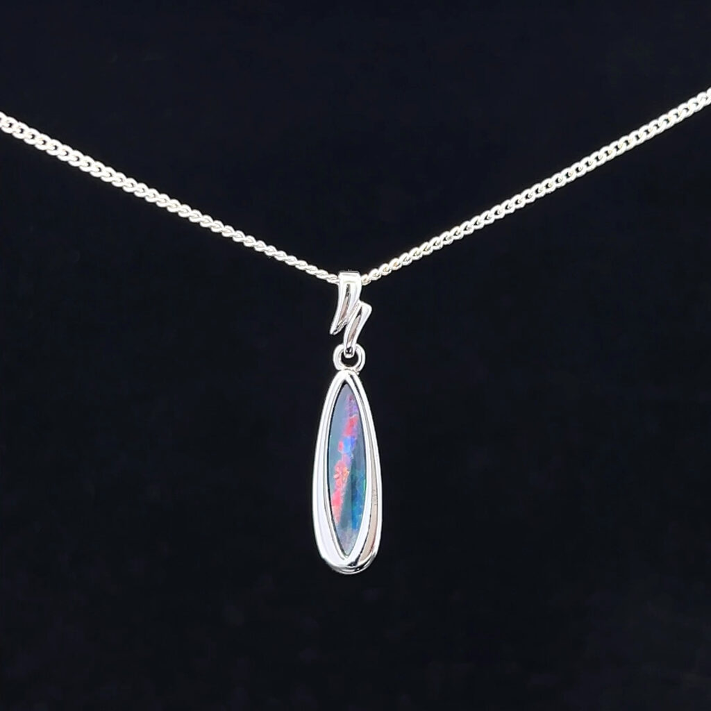 Sterling Silver Doublet Opal Pendant 111502