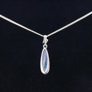 Sterling Silver Doublet Opal Pendant 111502