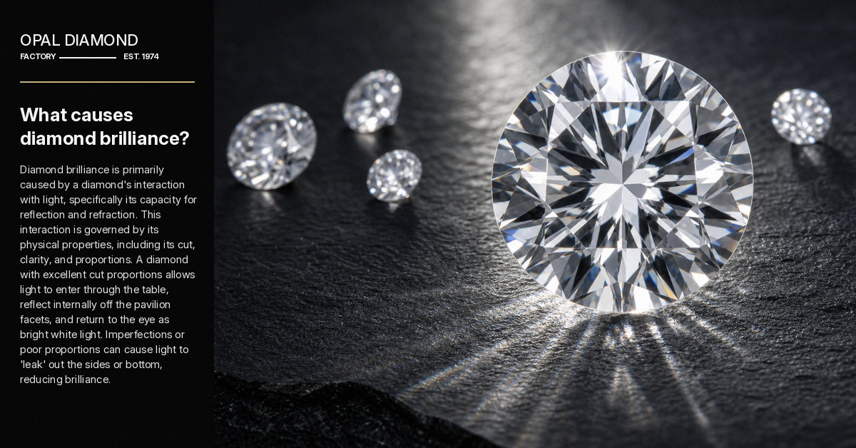 What causes diamond brilliance?