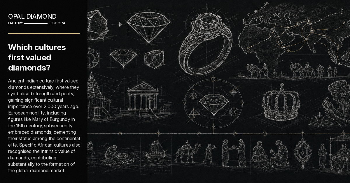 Which cultures first valued diamonds?